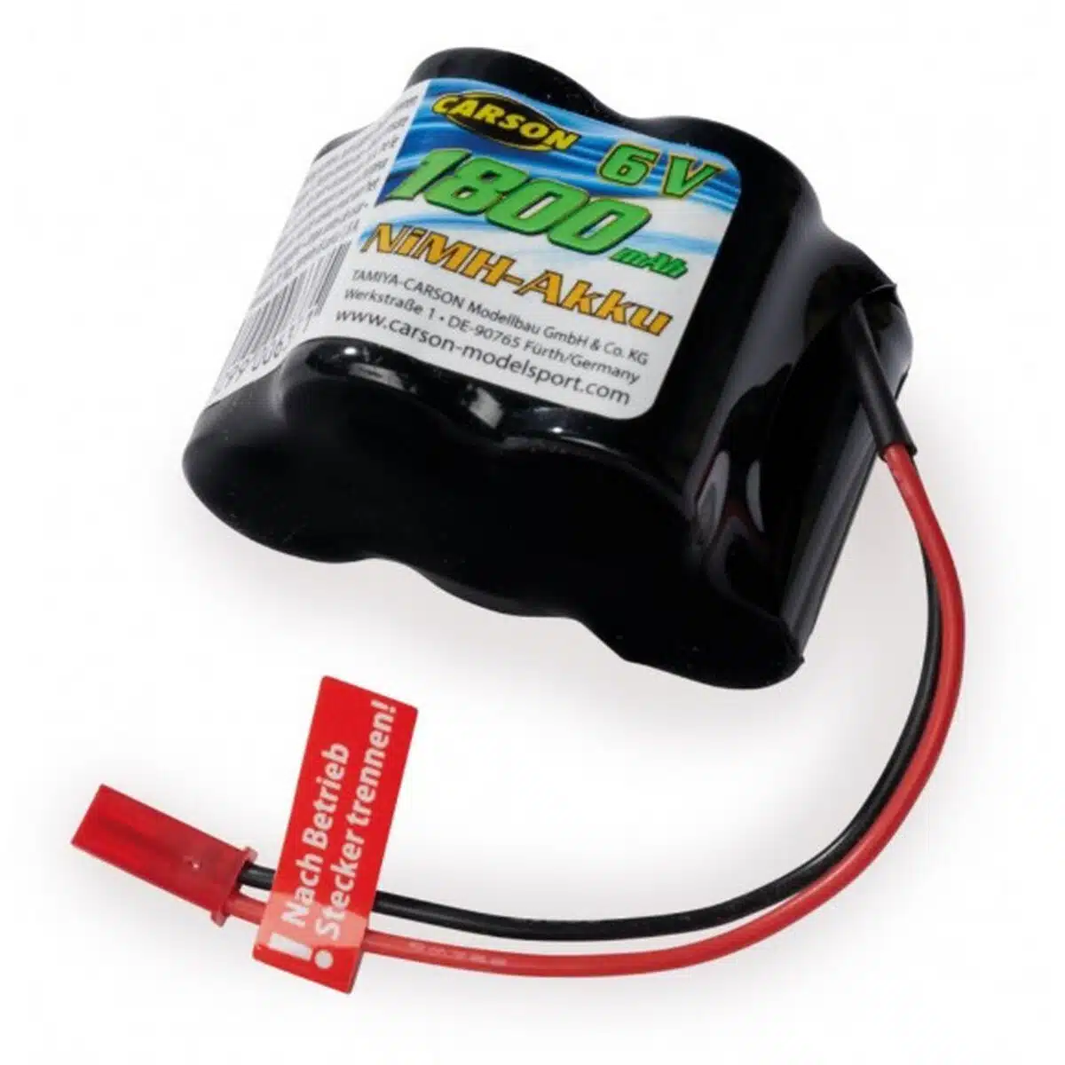 Carson 608230 6V 1800 mAh ontvanger accu met bec stekker