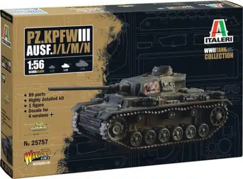 Italeri 25757 Pz Kpfw III Ausf J/L/M/N - WWII - Tank met 4 Bouwopties