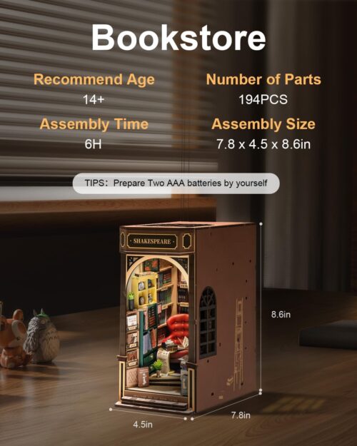 Robotime TGB07 Book Nook Shakespeare's Bookstore