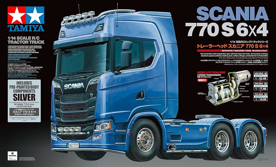 Tamiya 56373 Scania 770S 6x4 Silver pre-painted