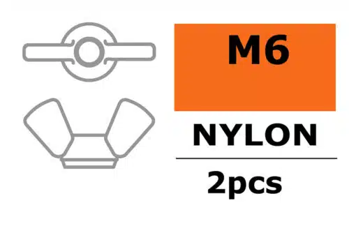 Vleugelmoer M6 Nylon 2St