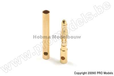 2.0mm goudstekker, Man. + Vrouw. (2 paar )