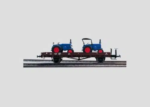 marklin 58494 Platte wagon beladen met 2 modellen van Lanz Bulldog