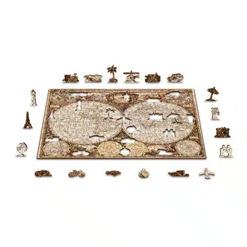 Wooden Puzzel TR0018-XL Antique World Map XL 600 Stukjes