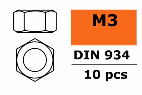 Zeskantmoer M3 Gegalvaniseerd staal 10 St