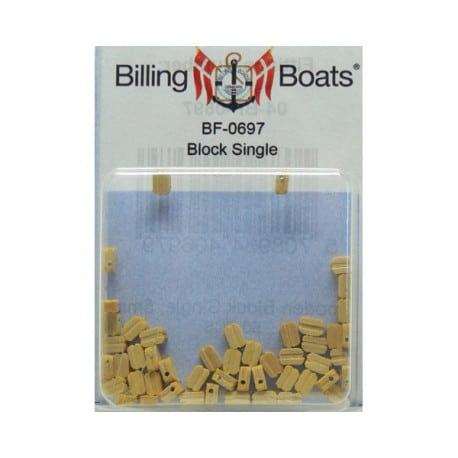 Billing Boats 520697 Enkel blok hout 5mm ( 50 st )