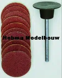 Proxxon 28982 Schuurschotel 18 mm. + 10 schuurschijven (elk 5 st k 120+ k 150 )