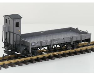 lgb 40120 Twee-assige lage boorden wagen met bordes remshuisje