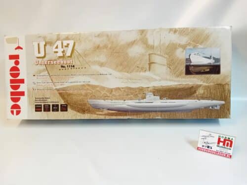 Robbe 1114 2 U47 type VII onderzeeër radiografisch bouwmodel schaal 1:40, licht aan begonnen