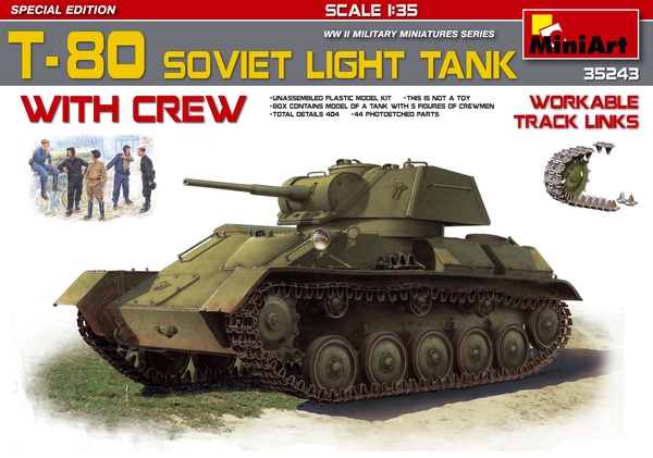 MiniArt 35243 T80 Sovjet Light Tank w/ crew special edition