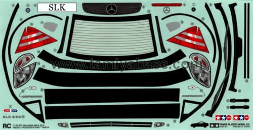 Tamiya 58202 mercedes benz slk 1/10 decal sheet
