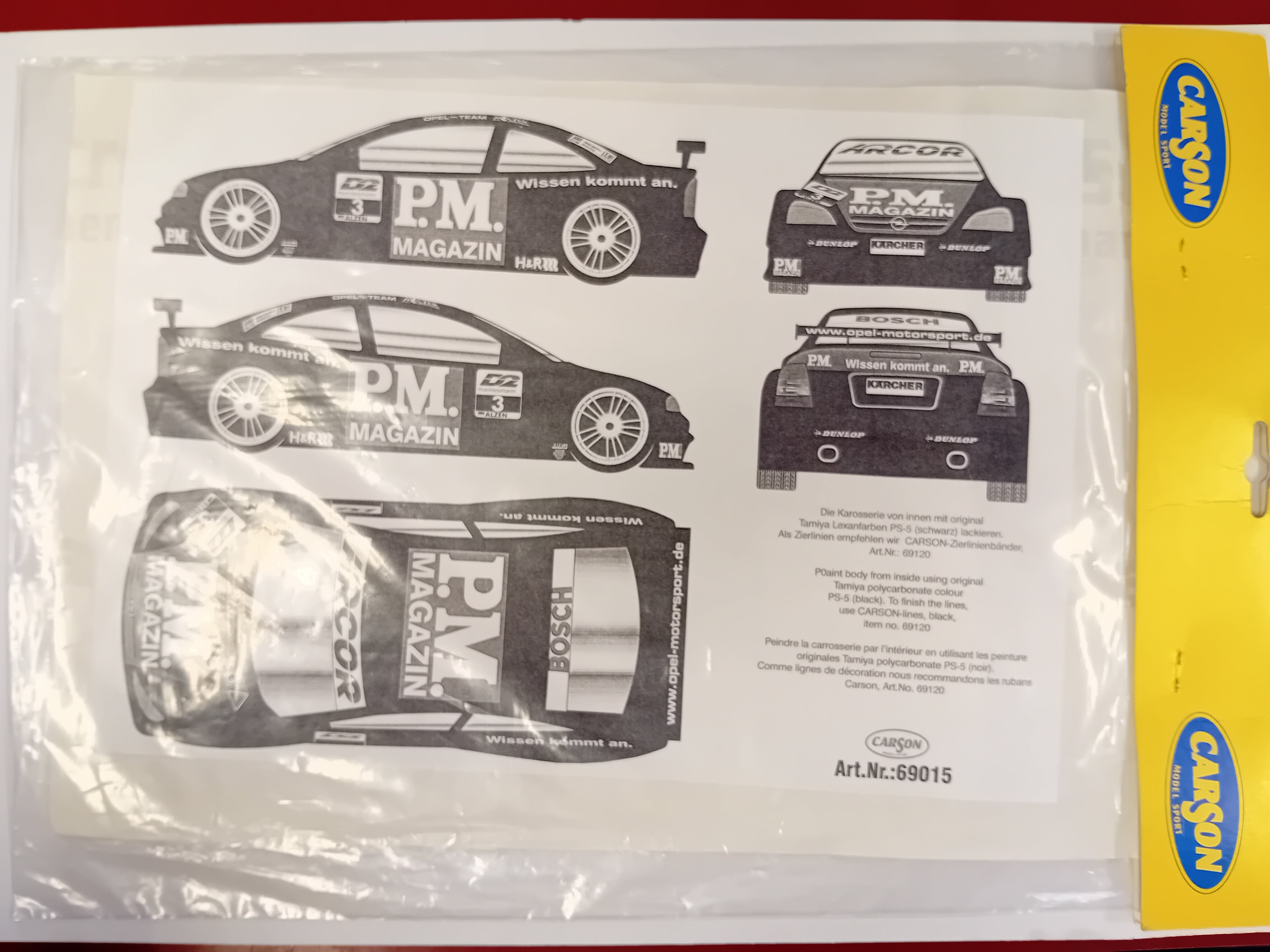 Carson 69015 Stickers PM Magazin Opel 1/10