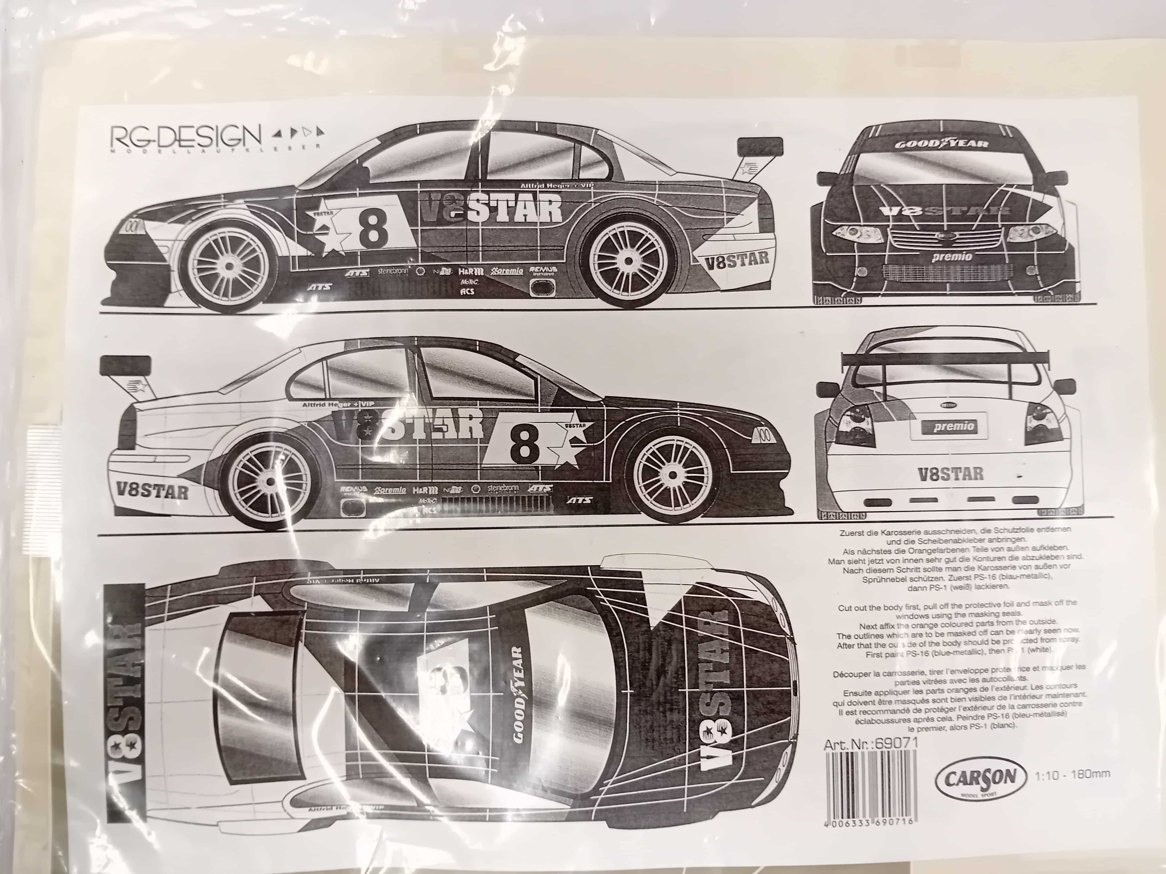 Carson 69071 stickerset V8 Star 1:10