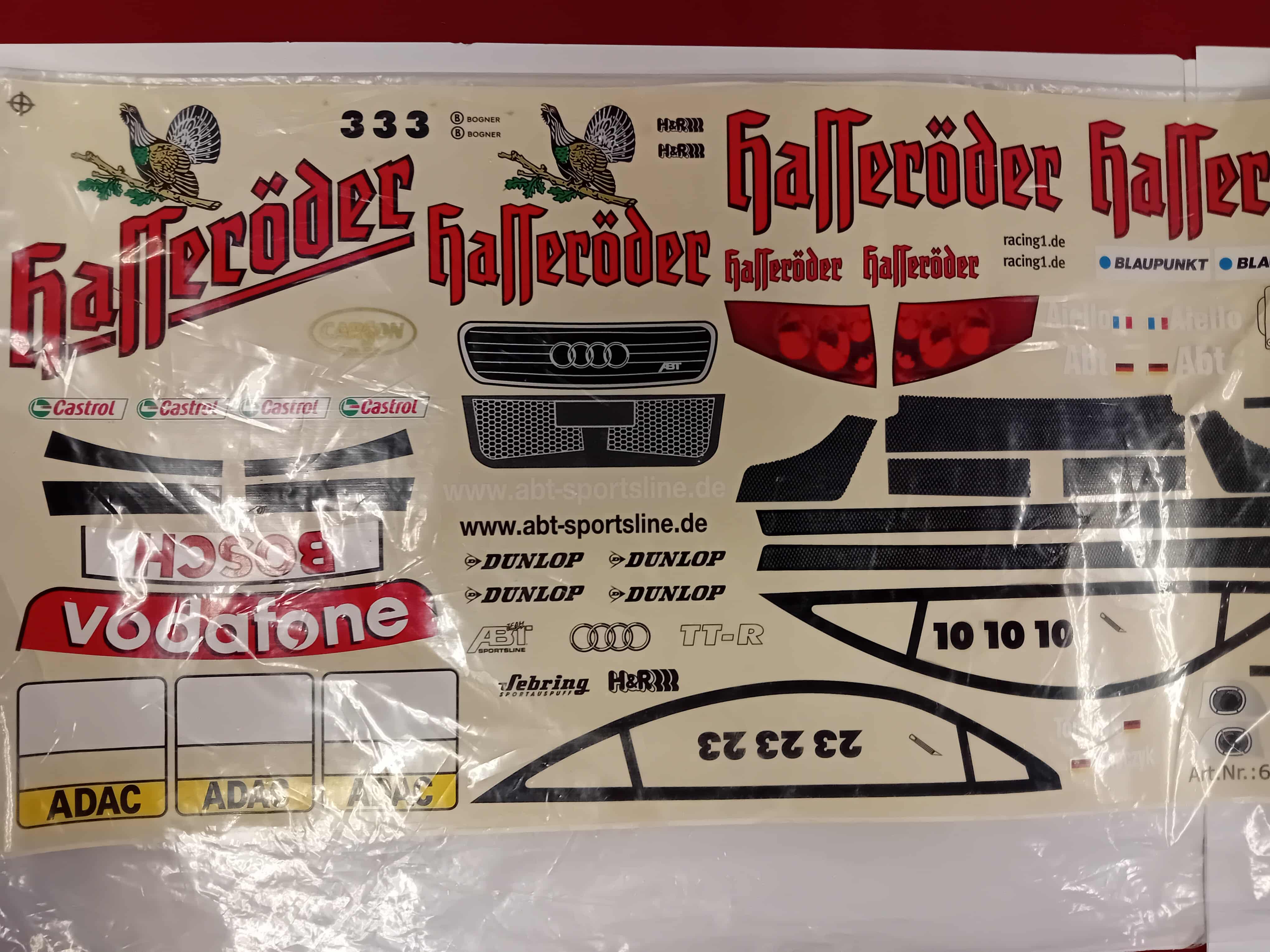 Carson 69081 Stickerset Audi Hasseröder DTM 2002 1:10
