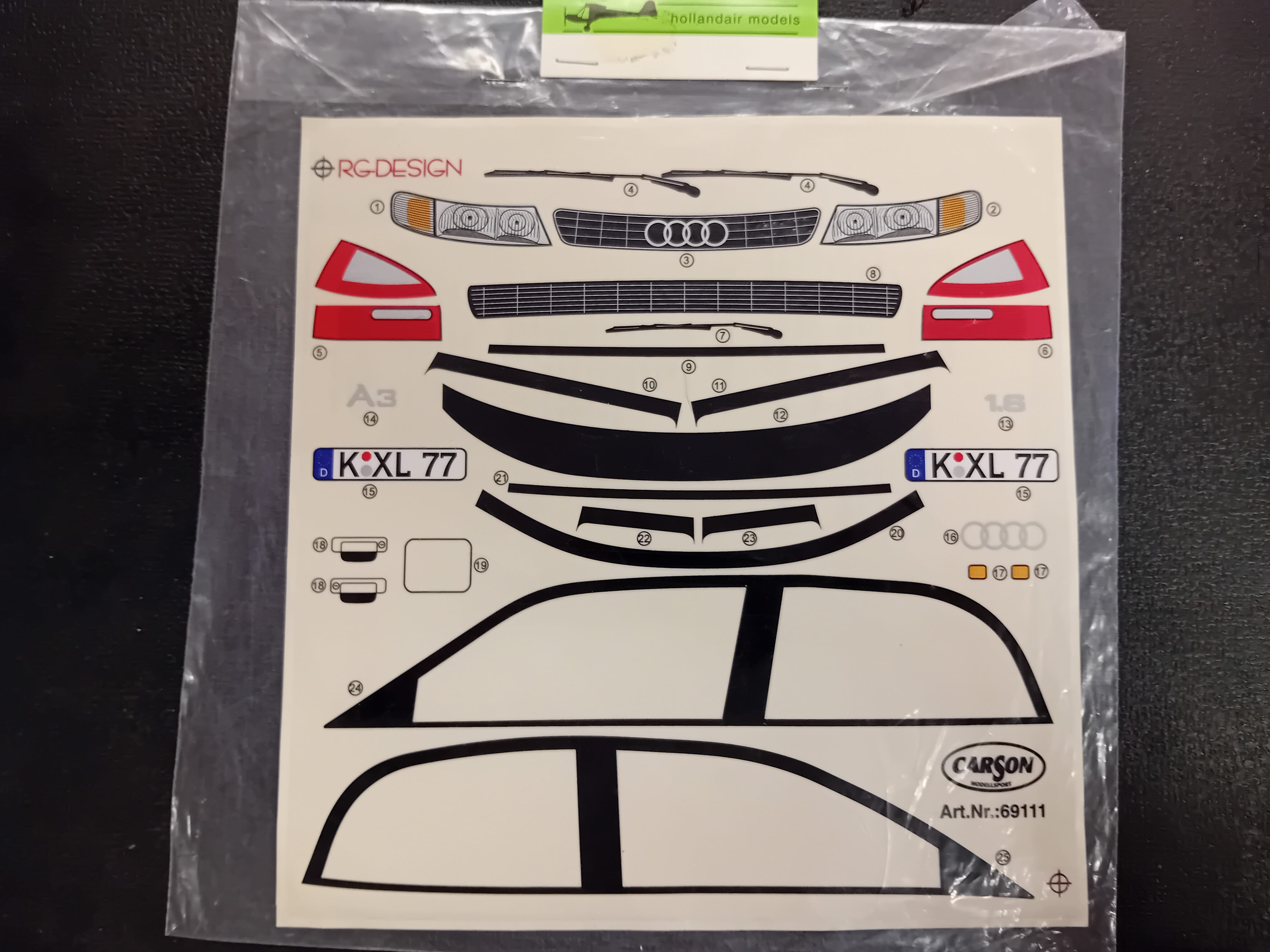 Carson 69111 Stickerset Audi Quattro G 1:10