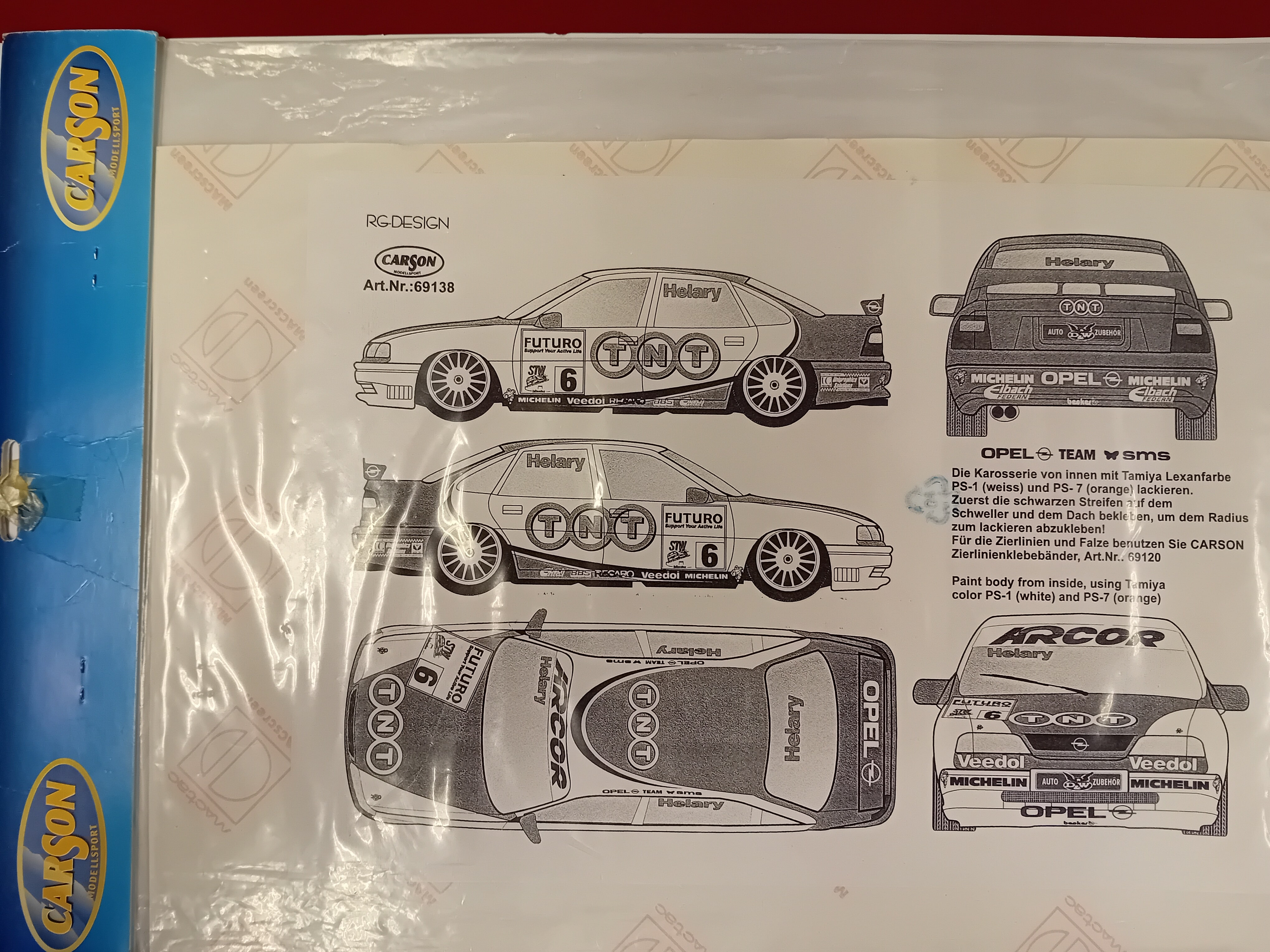 Carson 69138 Stickerset Opel Vectra TNT smal