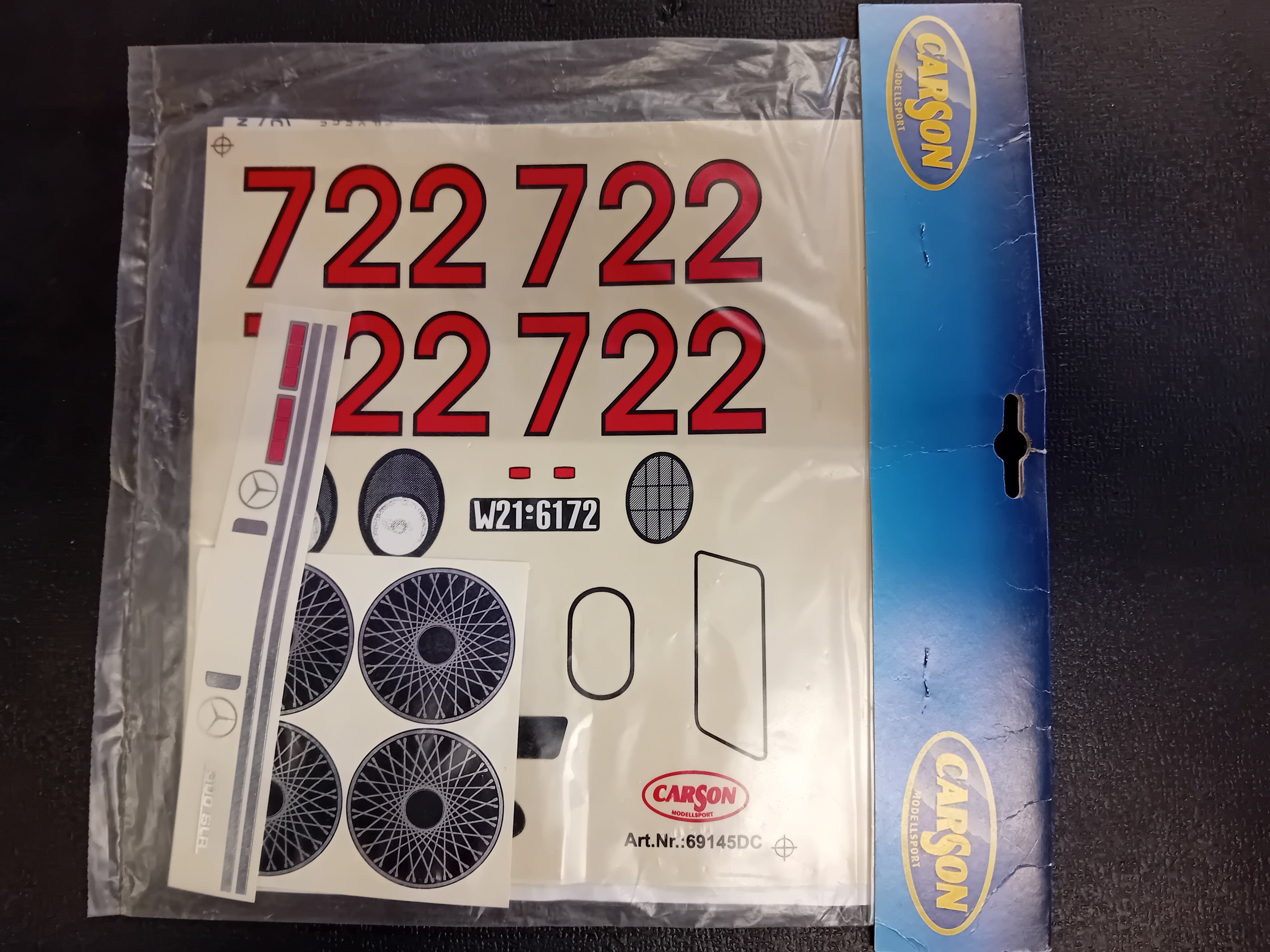 Carson 69145DC Stickerset Mercedes 300SLR Silberpfeil 1:10