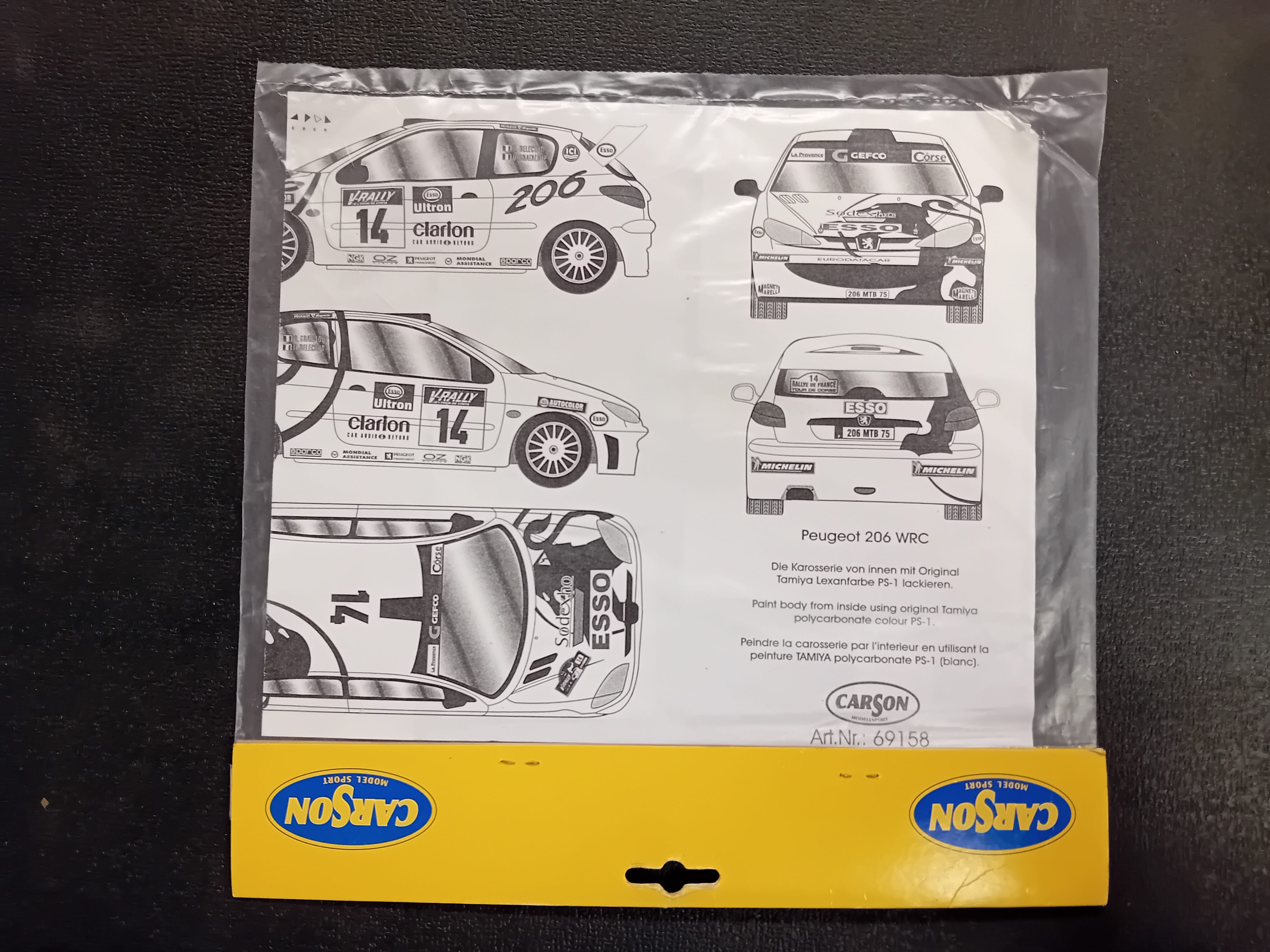 Carson 69158 Stickerset Peugeot 206 WRC 1:24