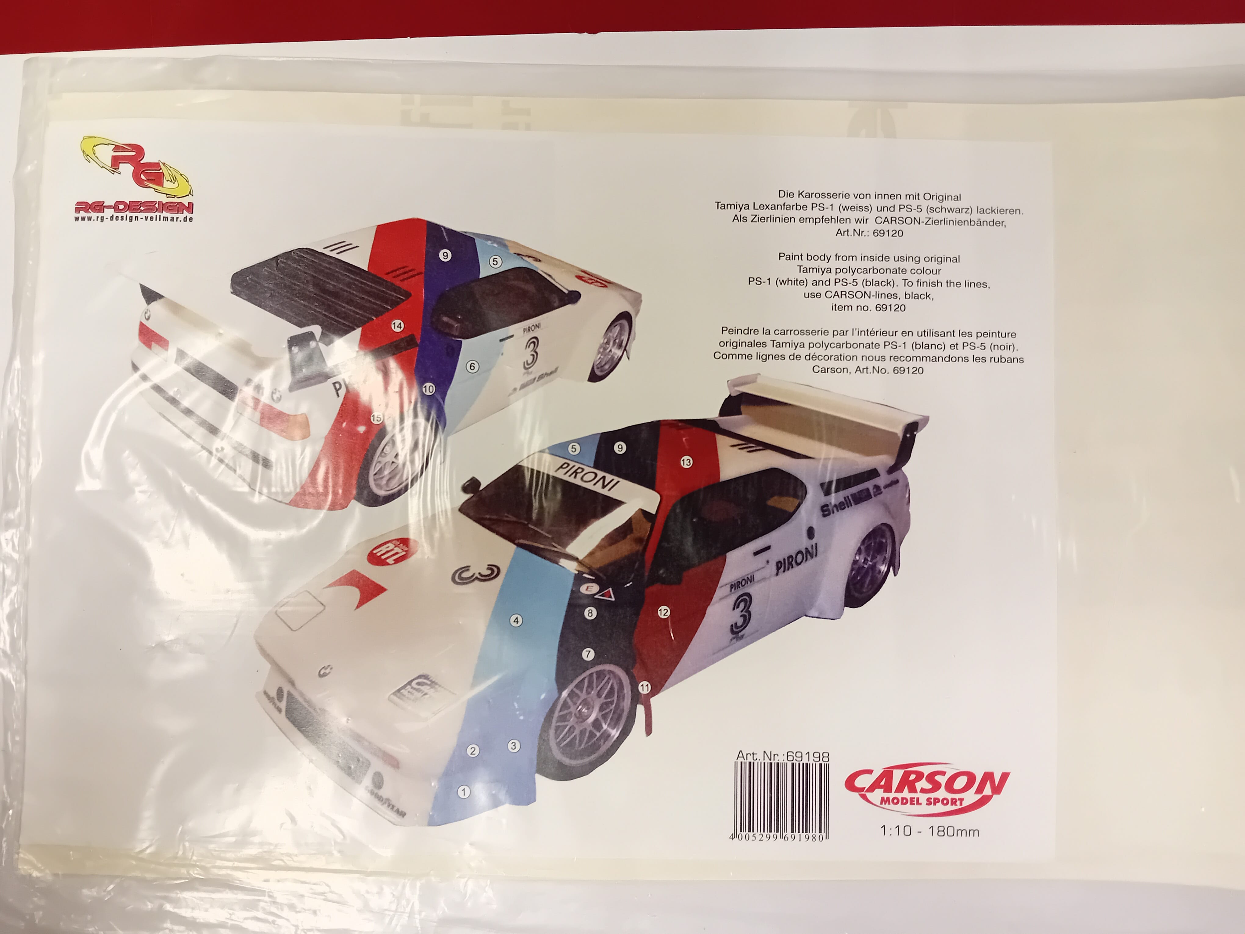 Carson 69198 Stickerst BMW M1 1:10