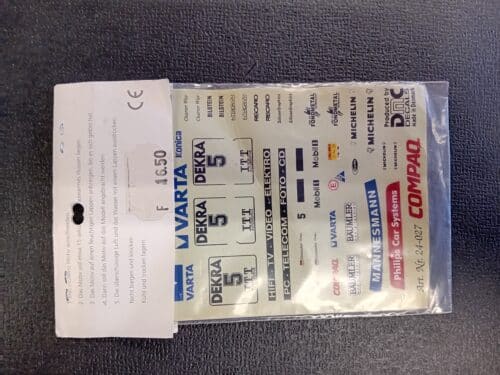 dmc decals 24027 Mercedes zakspeed 1994 voor tamiya