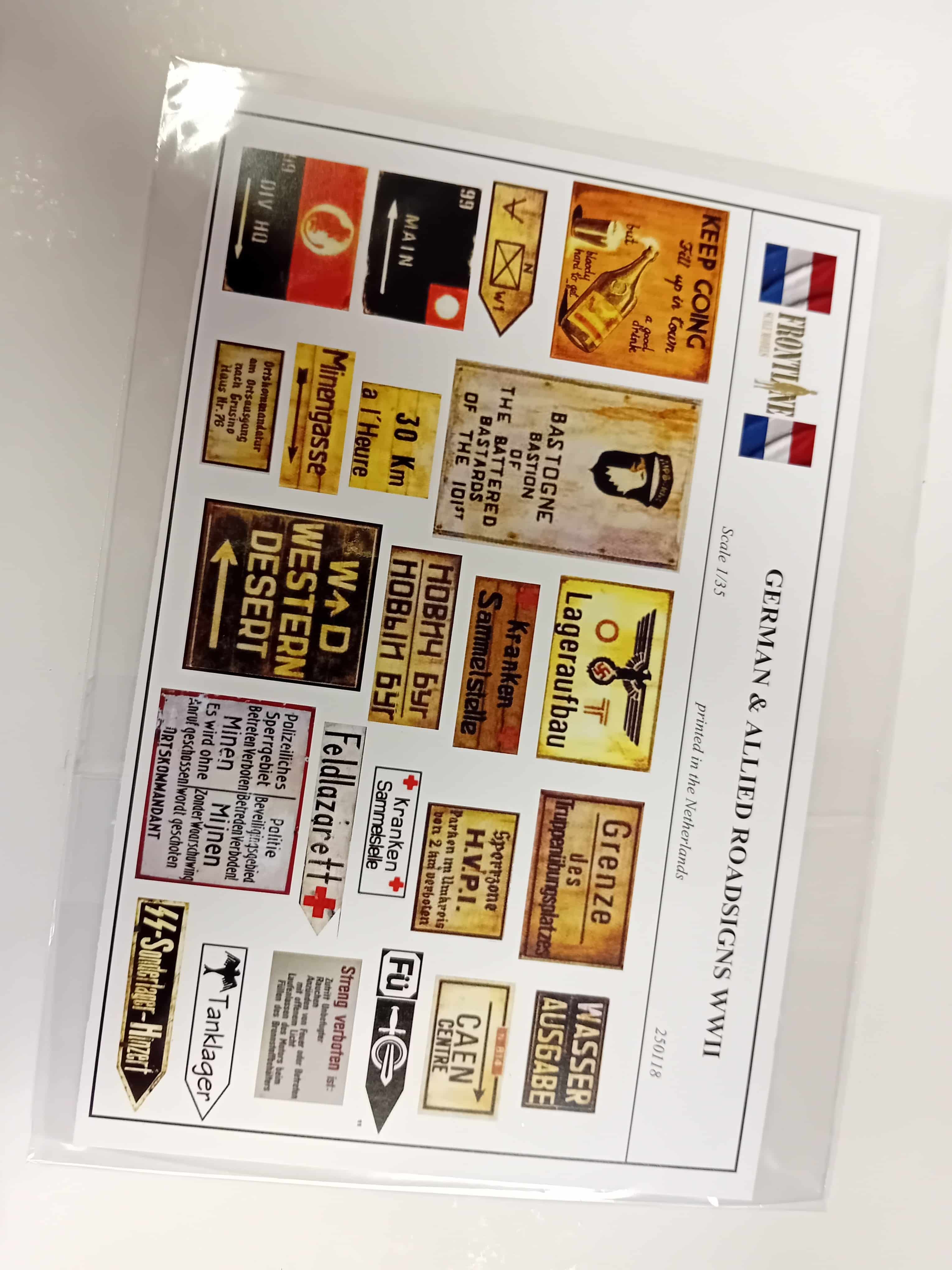 Frontline scale models 250118 German & Allied roadsigns WWII nr 4