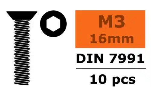 Inbus verzonken kop m 3 X 16 Staal 10St