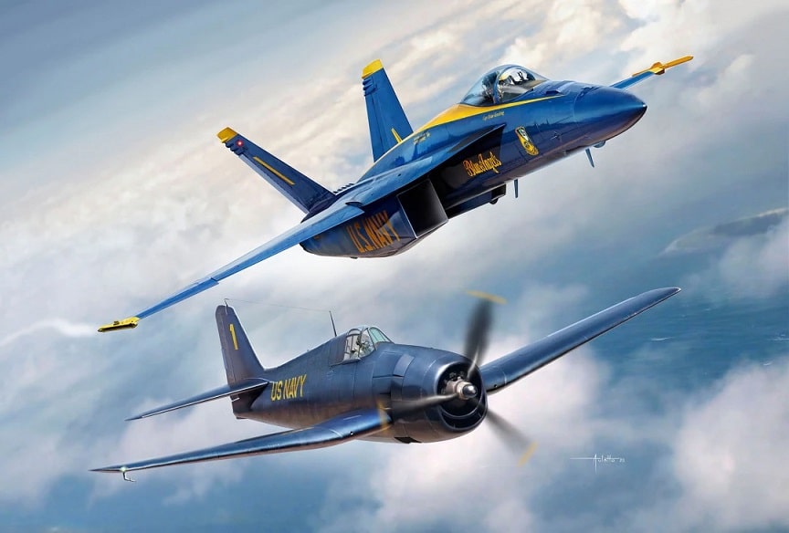 revell 05613 Blue Angels 80 years F/A-18E Super Hornet & F6F-5 Hellcat