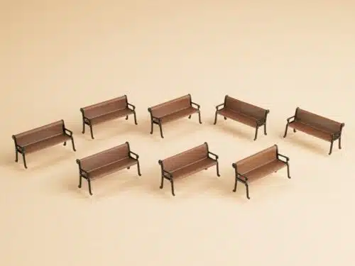 Auhagen 41199 H0 zitbank voor buiten (8 stuks) Bouwpakket