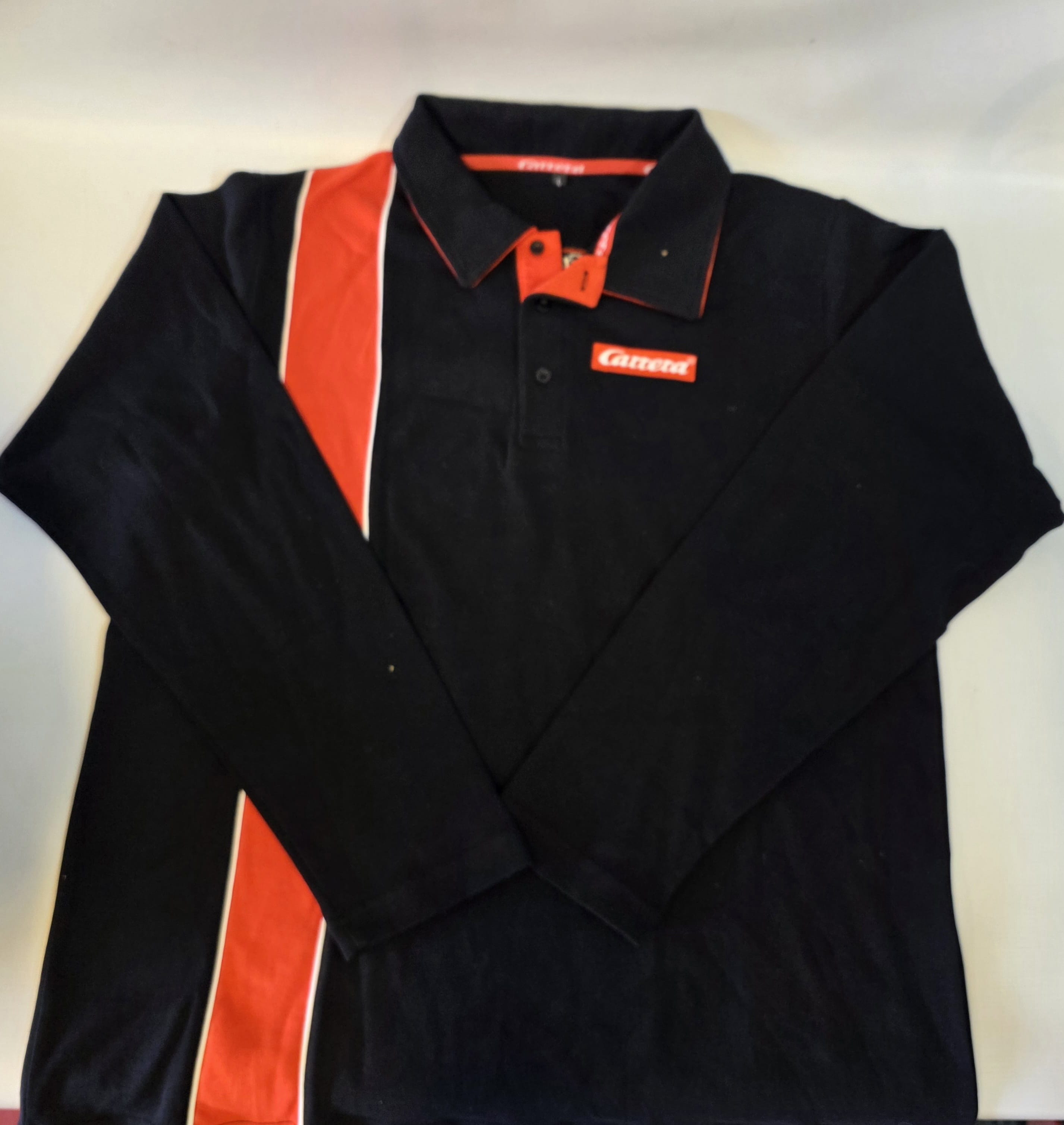 Carrera Polo zwart /rood lange mouw L