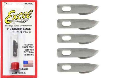 Excel 20012 Hobby mesjes 12 Mini Curved Blade 5 stuks
