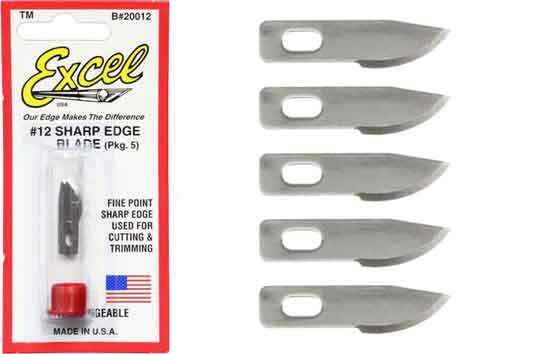 Excel 20012 Hobby mesjes 12 Mini Curved Blade 5 stuks