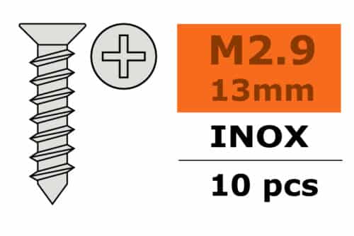 plat verzonken kop kruis RVS 2,9 X 13 mm 10 St