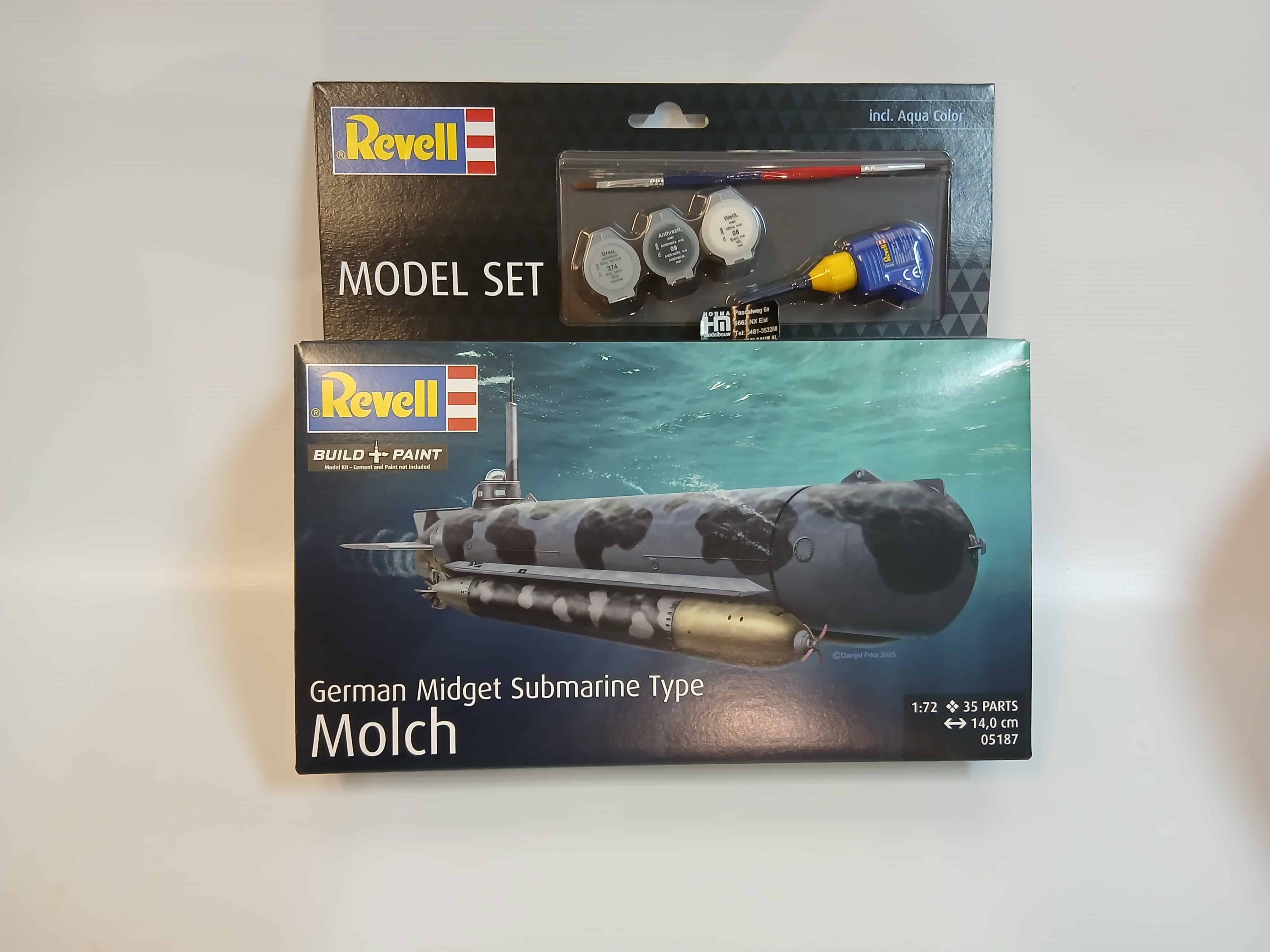 REVELL 65187 German Midget Submarine Type Molch incl lijm verf kwastje