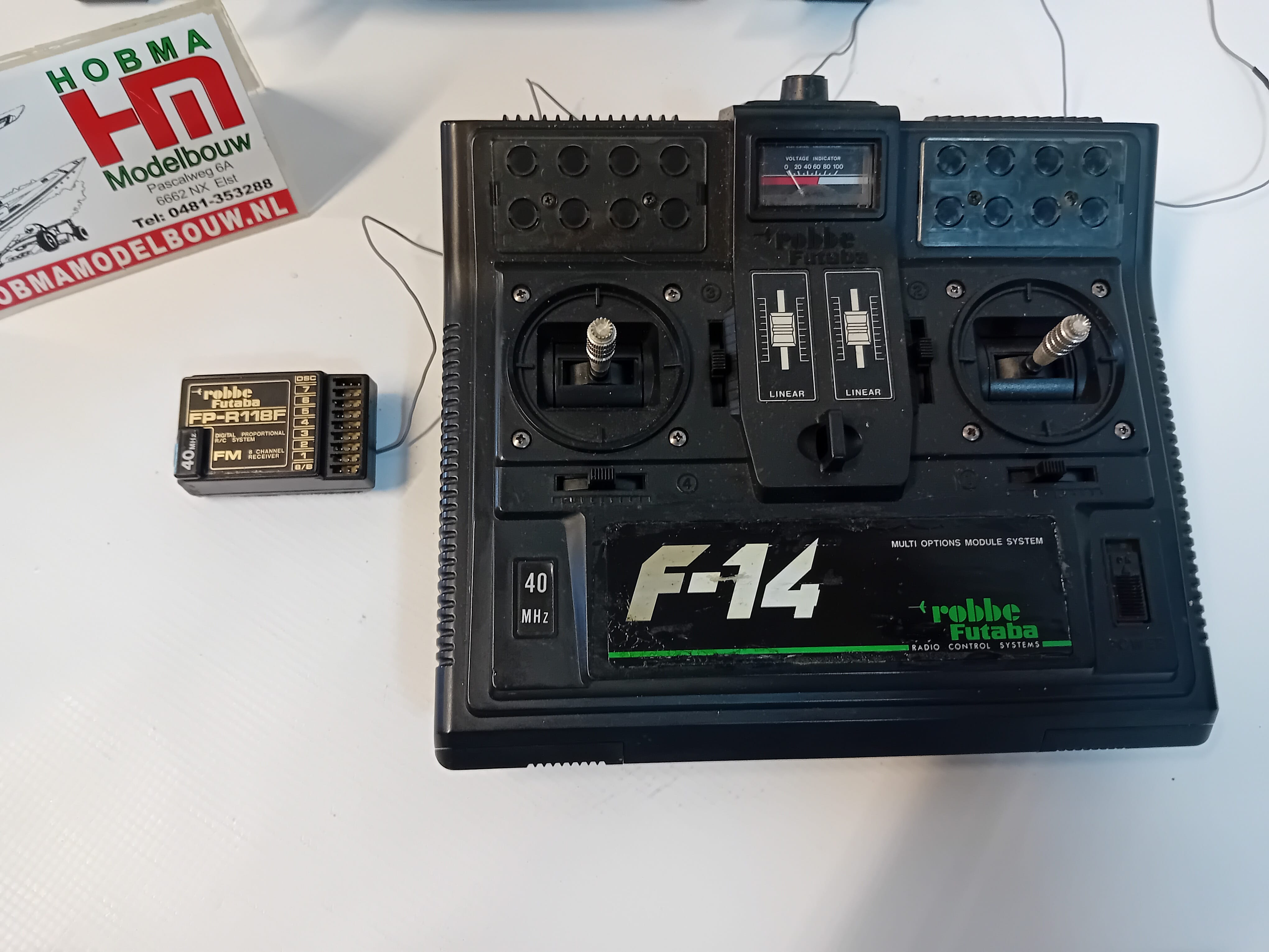 Gebruikte Robbe Futaba F14 40Mhz FM Zender en PP-R118F ontvanger