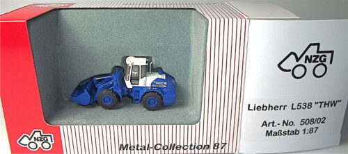 NZG 508-02 Liebherr L538 Wheel Loader - THW 1/87 HO Scale Die-cast