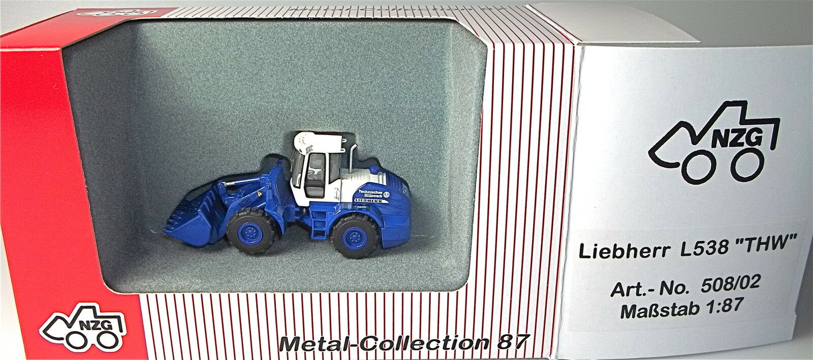 NZG 508-02 Liebherr L538 Wheel Loader - THW 1/87 HO Scale Die-cast