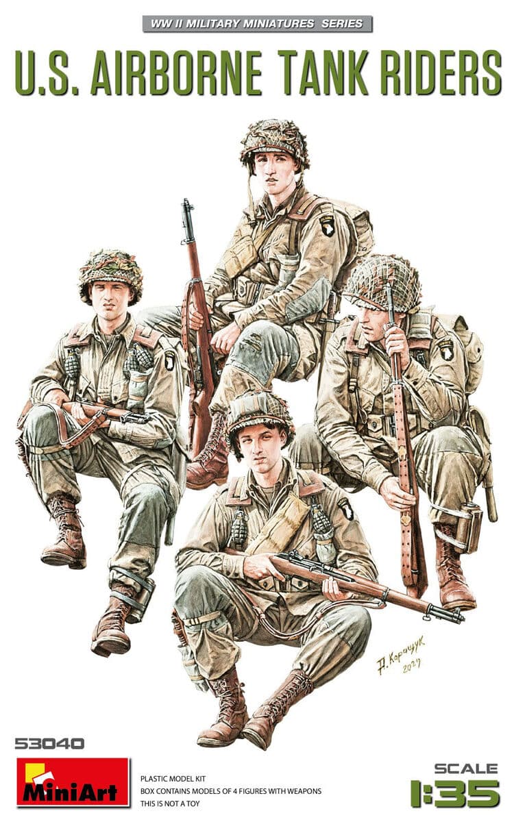Miniart 53040 US WWII Airborne Tank Riders (4 Figures)