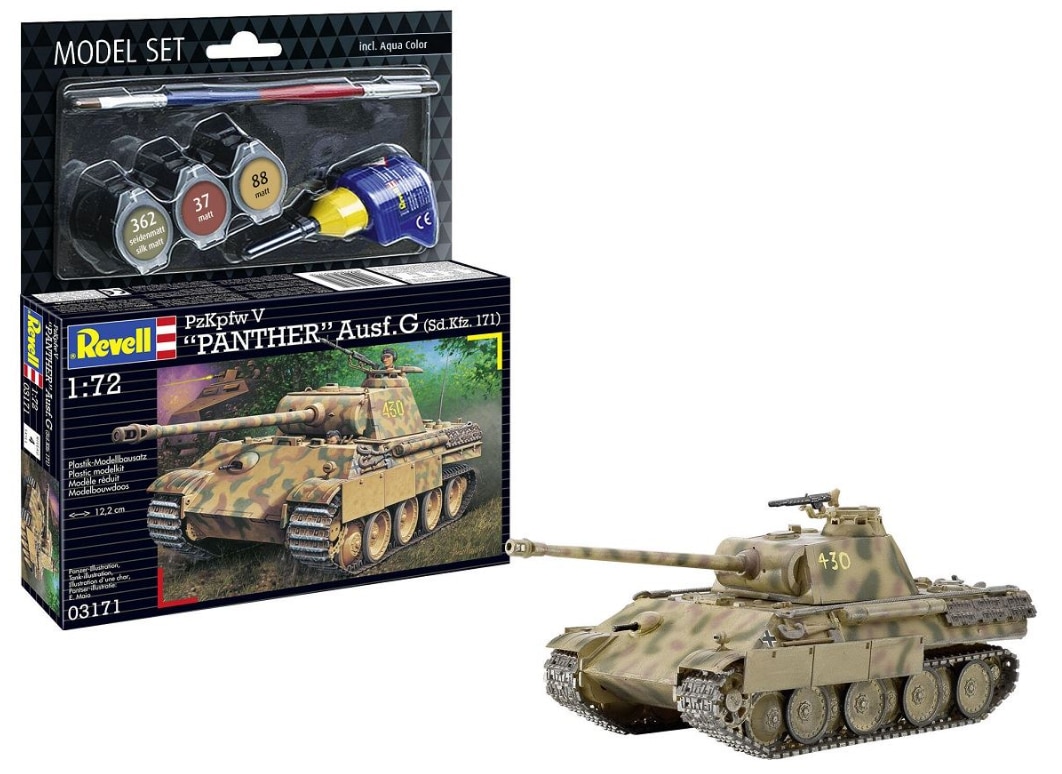 REVELL 63171 Panther Ausf.G Model Set met verf, lijm en kwastje