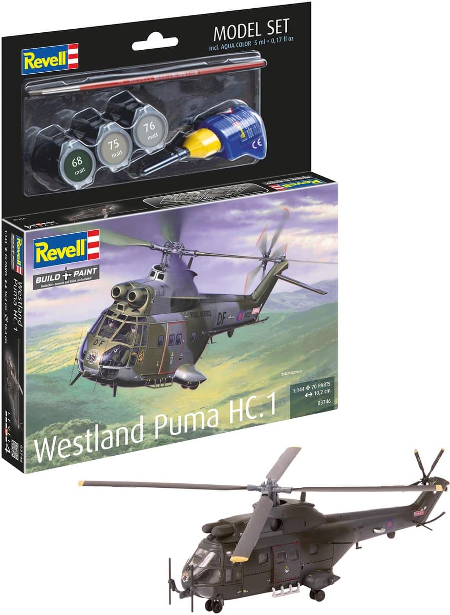 REVELL 63746 Westland Puma HC.1 met verf, lijm en kwastjes