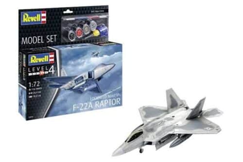 REVELL 63858 Lockheed Martin F-22A Raptor incl lijm verf kwastje