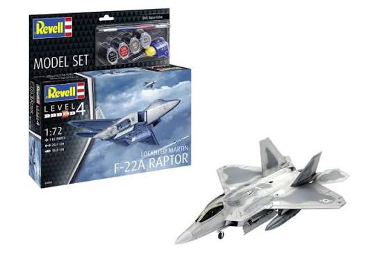 REVELL 63858 Lockheed Martin F-22A Raptor incl lijm verf kwastje