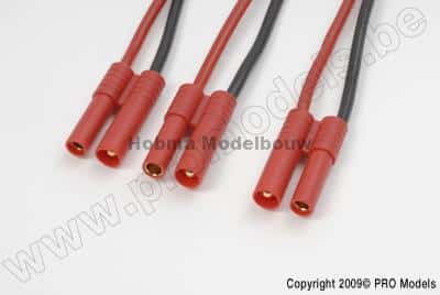 Y-kabel parallel 4.0mm goudstekker, si