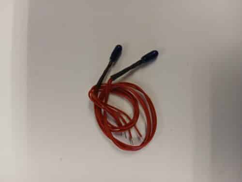 Draadlampjes blauw 3 mm. 12 V 2 st