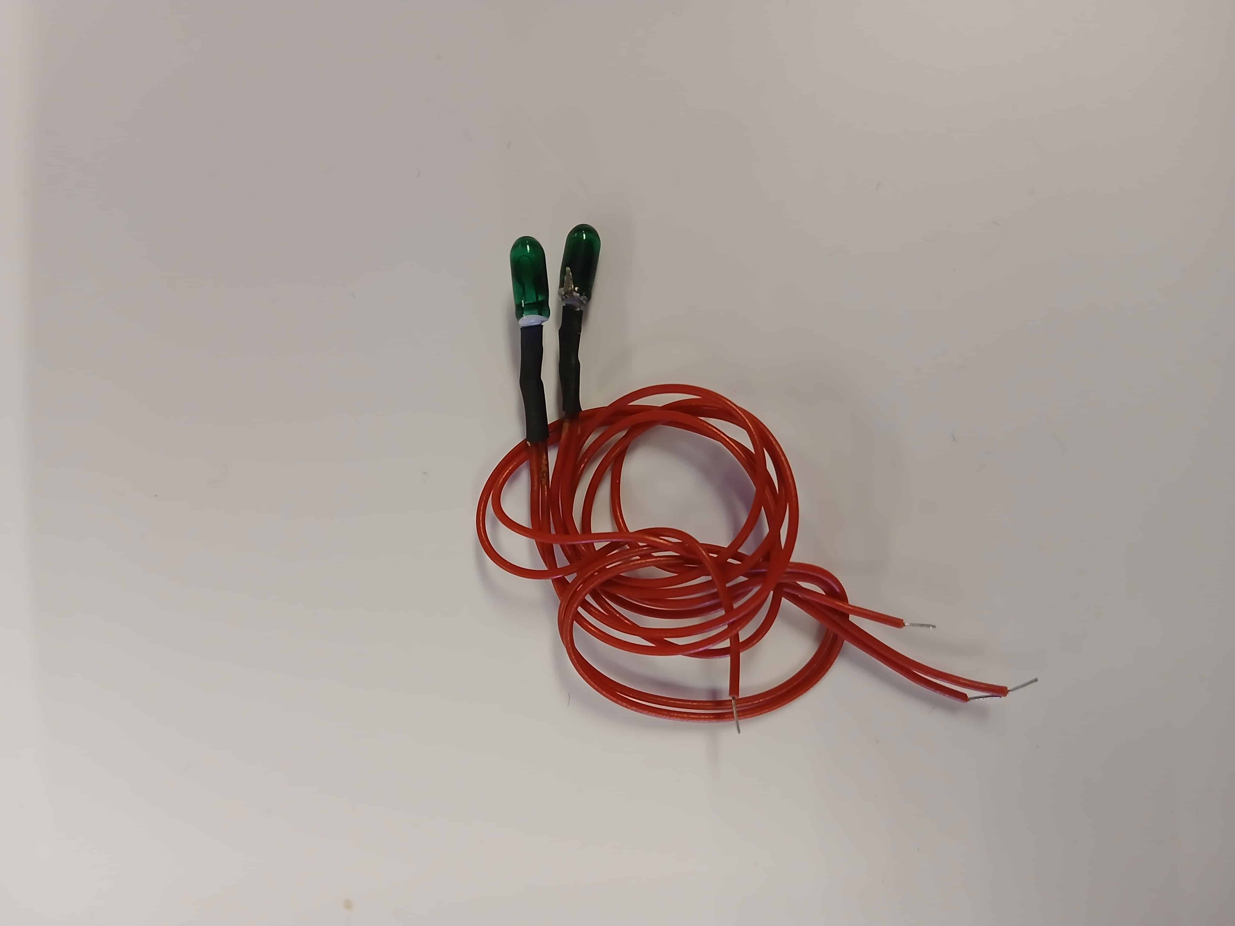 Draadlampjes groen 3 mm. 12 V 2 st